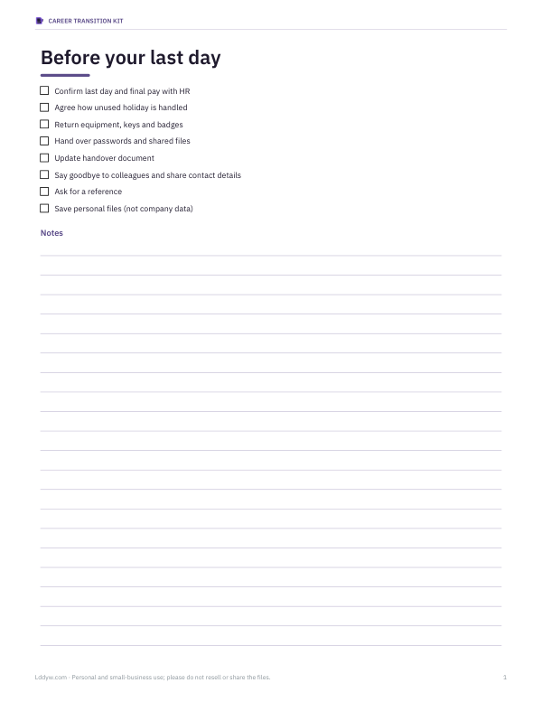 Preview of Printable Last Week Checklist